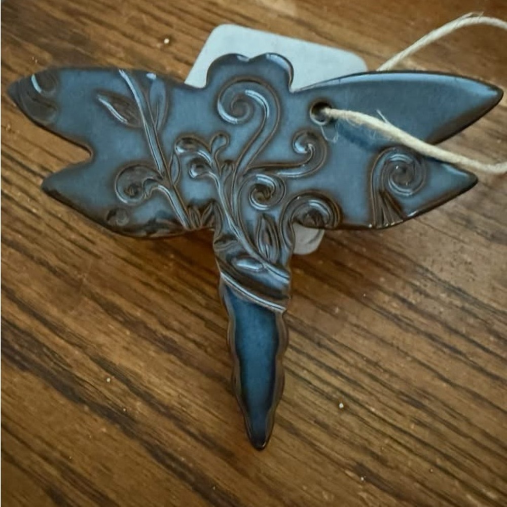 Blue Ceramic Dragonfly Wall Decor